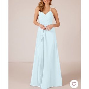 Azazie Dawn chiffon dress. Mist color. Size A4.